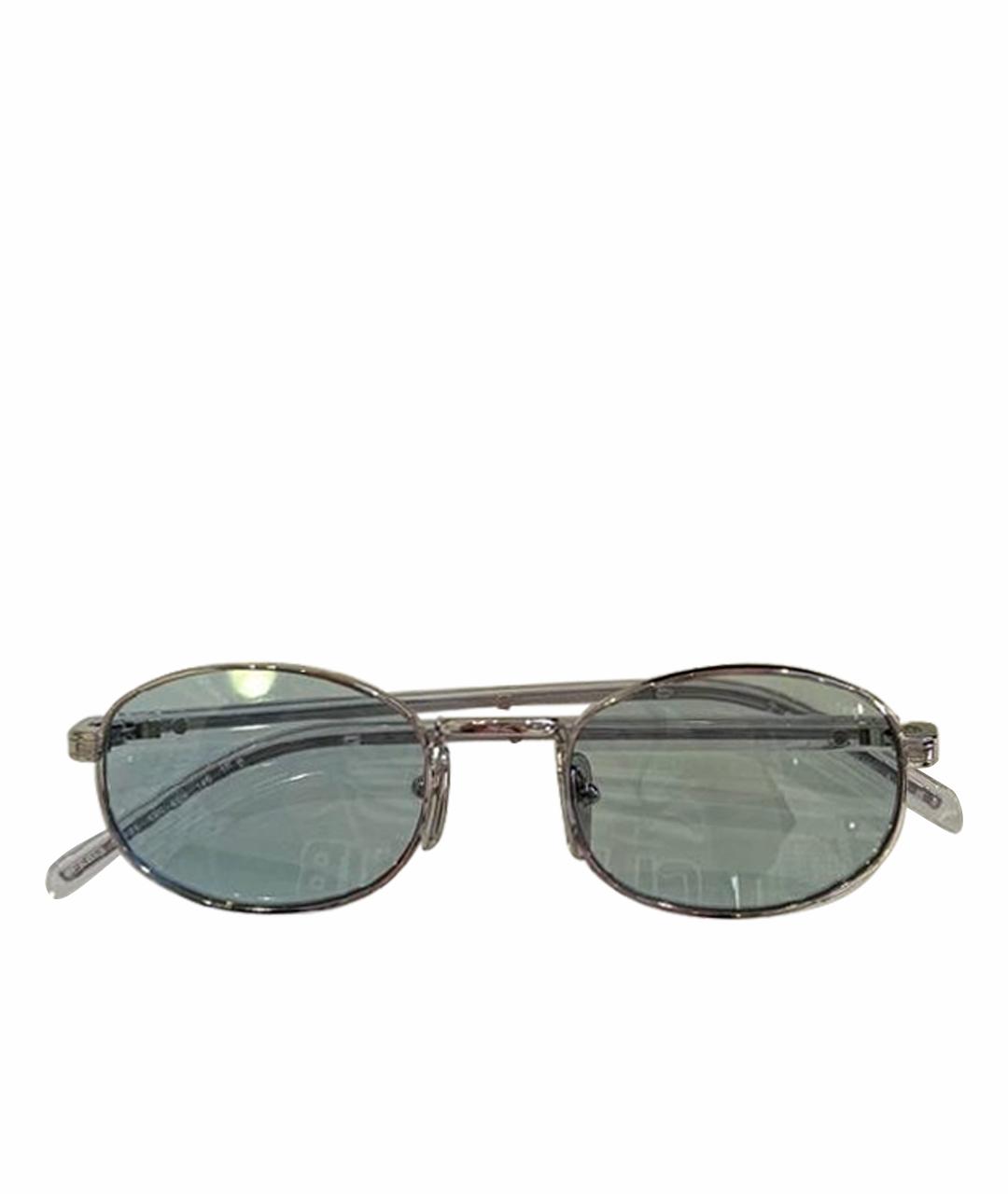 PRADA Серебряные металлические солнцезащитные очки, фото 1