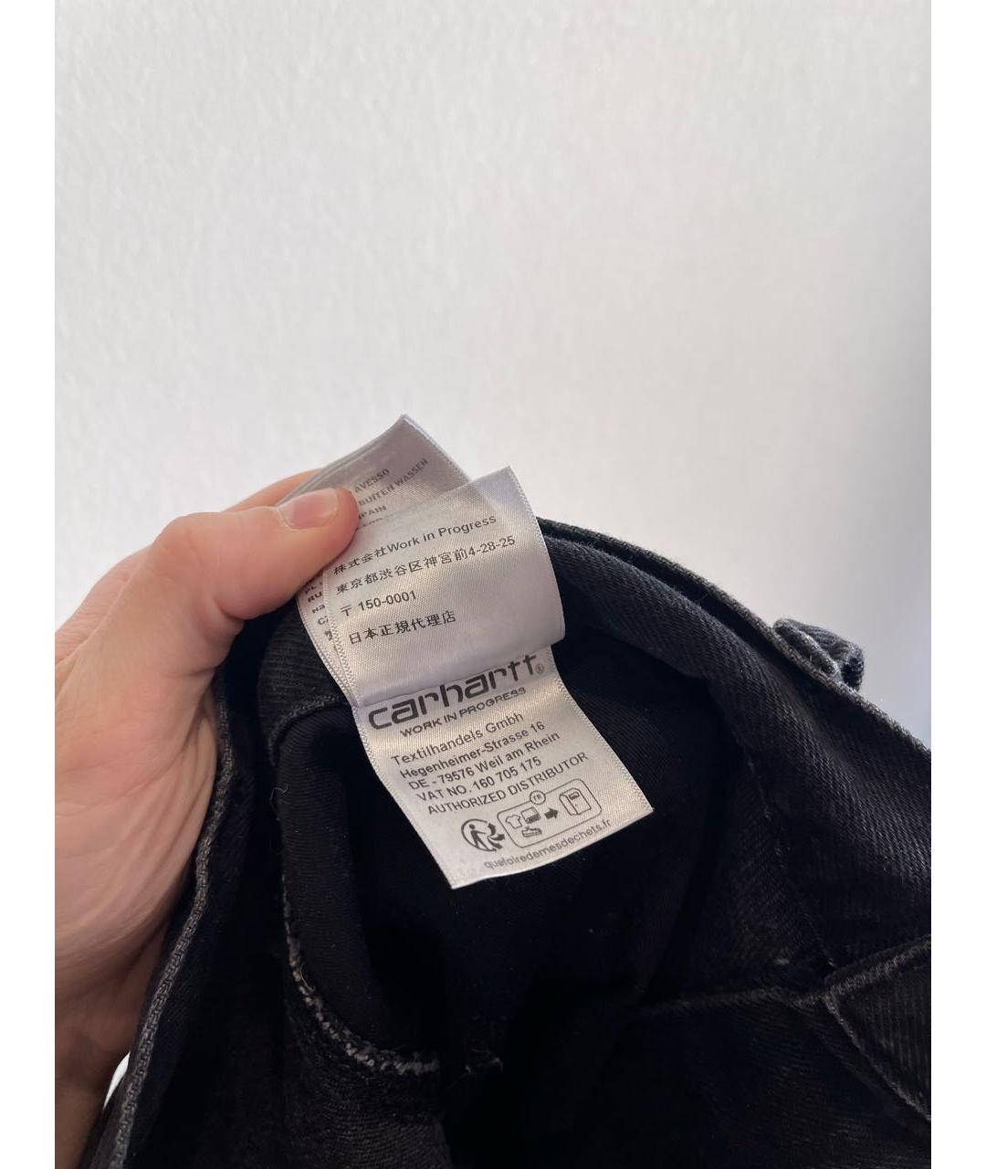 CARHARTT WIP Антрацитовые хлопко-полиэстеровые прямые джинсы, фото 8