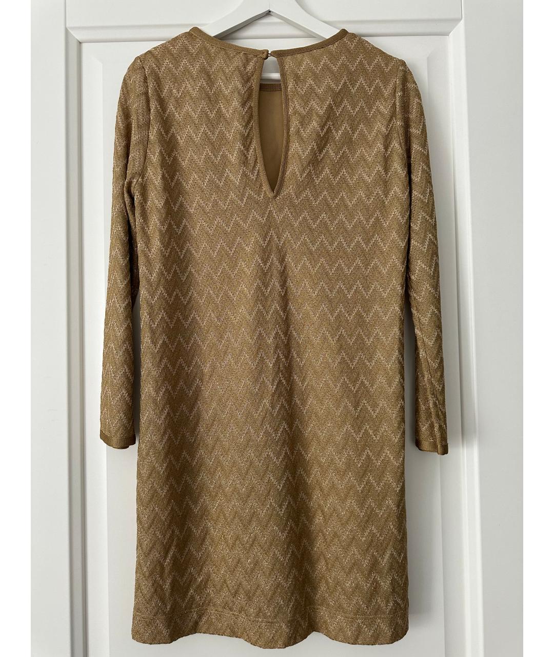 M MISSONI Бежевое вискозное повседневное платье, фото 2