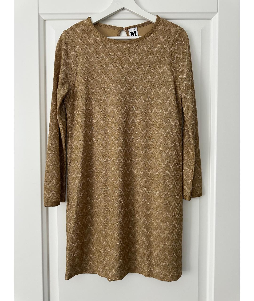 M MISSONI Бежевое вискозное повседневное платье, фото 5