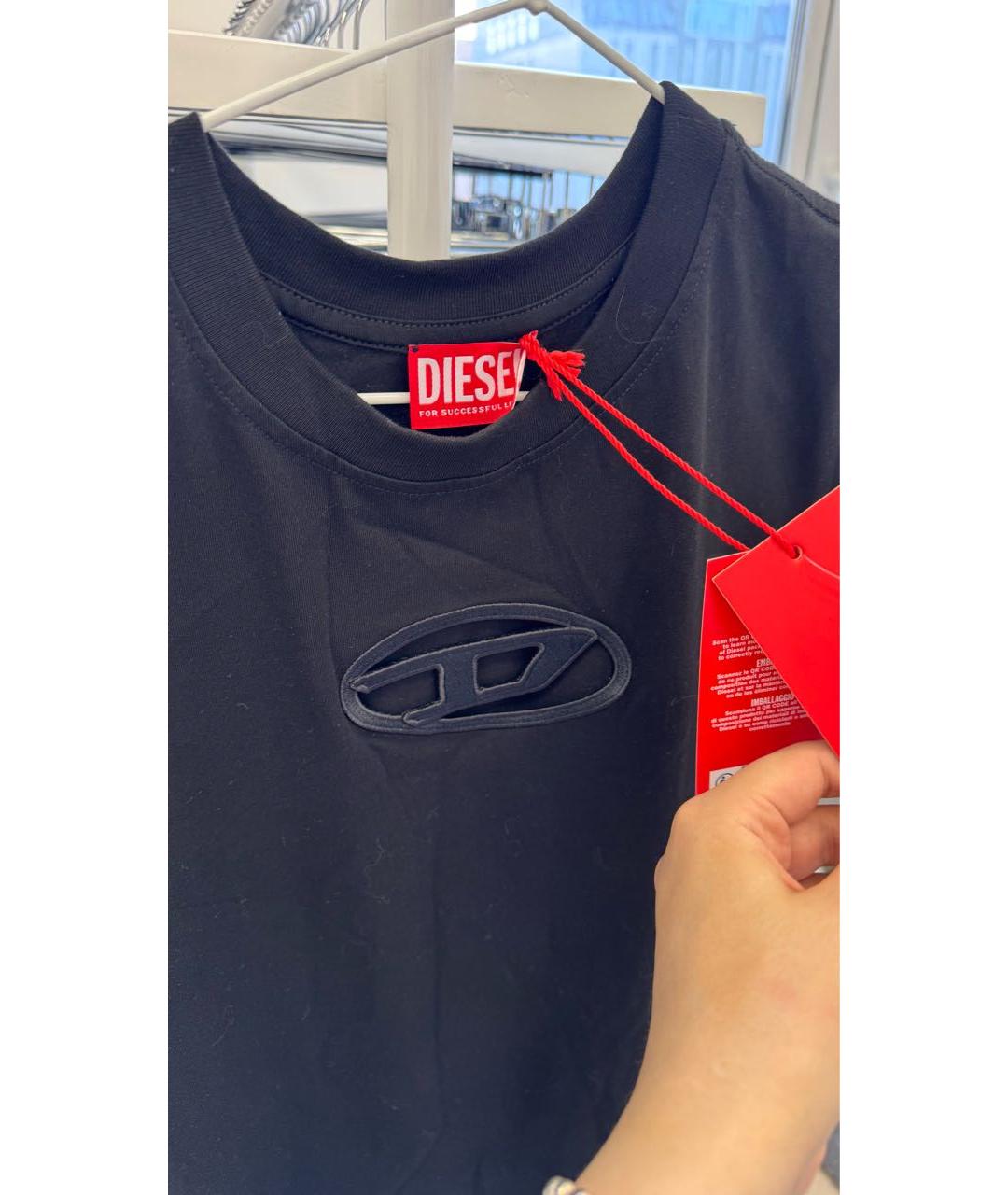 DIESEL Черное хлопко-эластановое повседневное платье, фото 5