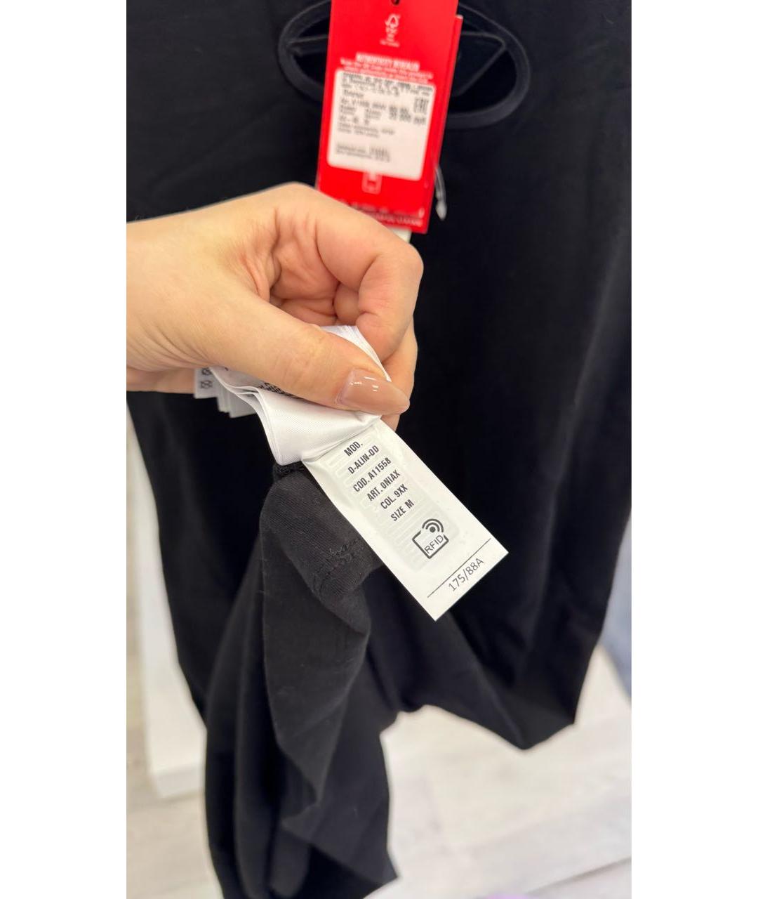 DIESEL Черное хлопко-эластановое повседневное платье, фото 8
