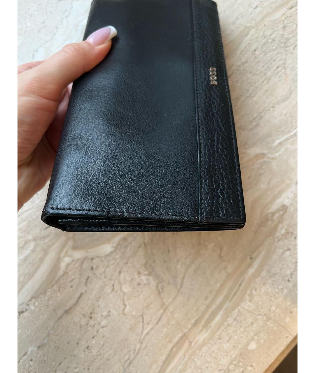 HUGO BOSS Черный кожаный кошелек, фото 7