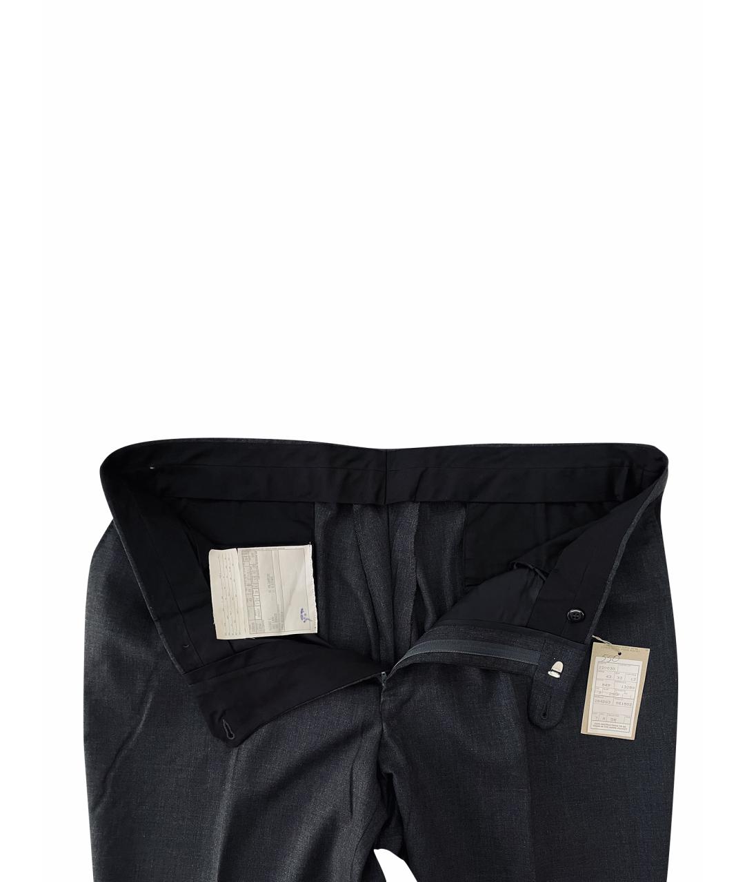 ERMENEGILDO ZEGNA Антрацитовые шерстяные классические брюки, фото 13