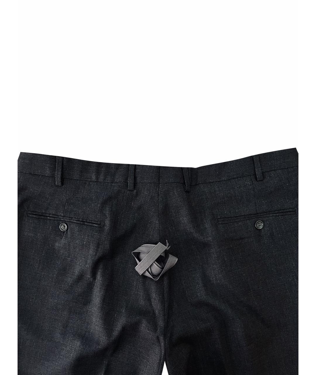 ERMENEGILDO ZEGNA Антрацитовые шерстяные классические брюки, фото 10
