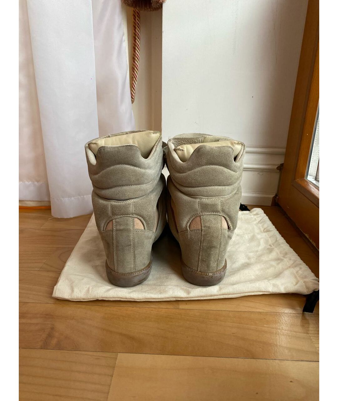 ISABEL MARANT Бежевые замшевые кроссовки, фото 4