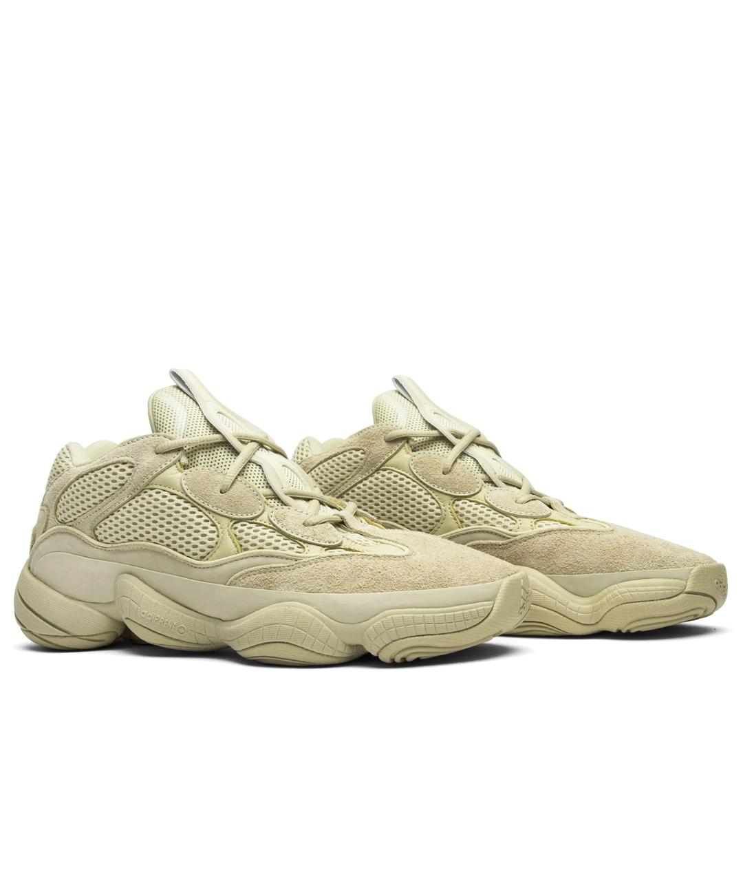 ADIDAS YEEZY Желтые кожаные низкие кроссовки / кеды, фото 2