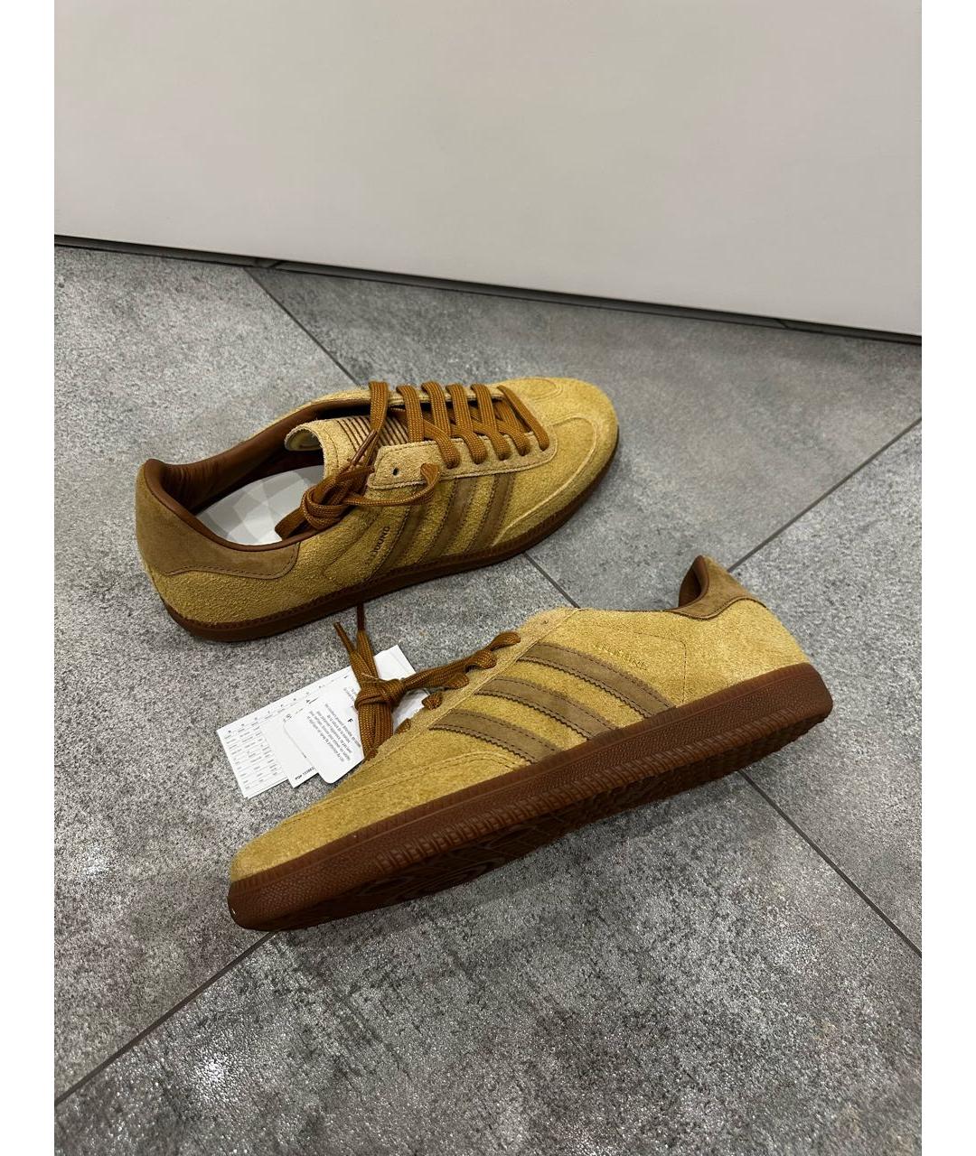ADIDAS Горчичные замшевые низкие кроссовки / кеды, фото 7