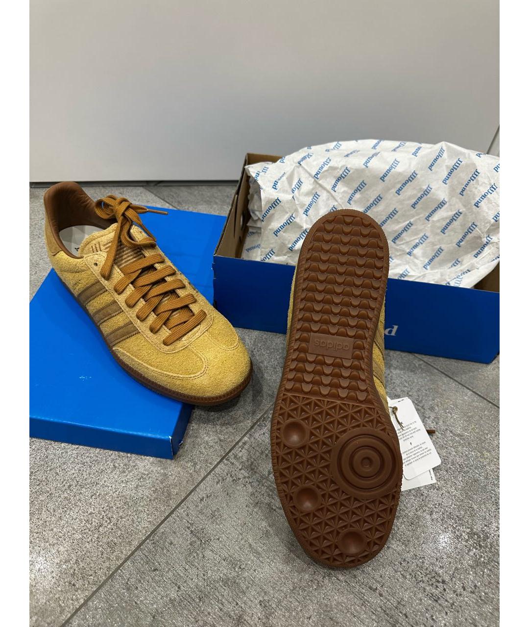ADIDAS Горчичные замшевые низкие кроссовки / кеды, фото 8