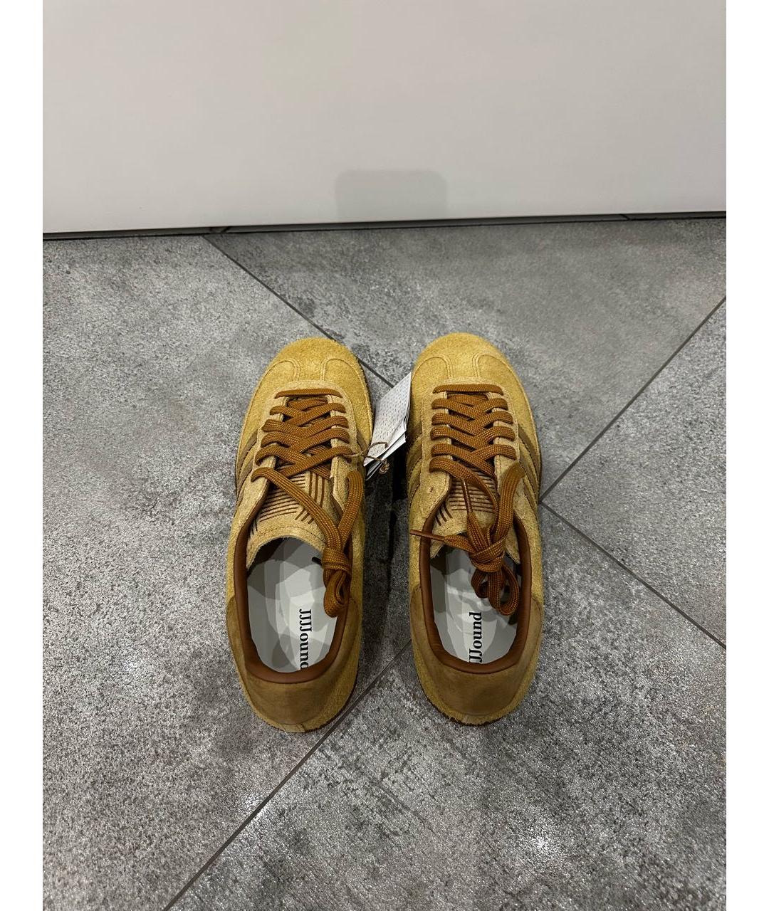 ADIDAS Горчичные замшевые низкие кроссовки / кеды, фото 3