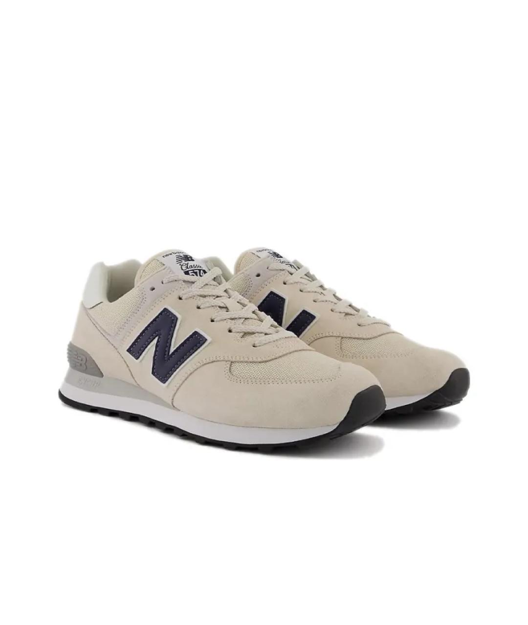 NEW BALANCE Бежевые замшевые низкие кроссовки / кеды, фото 2