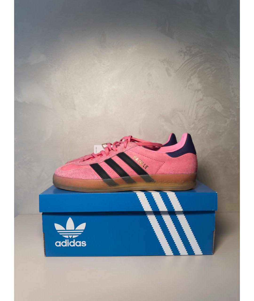 ADIDAS Розовые замшевые кроссовки, фото 2