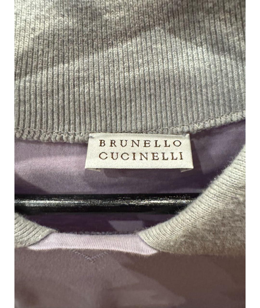 BRUNELLO CUCINELLI Голубое хлопковое поло с коротким рукавом, фото 3