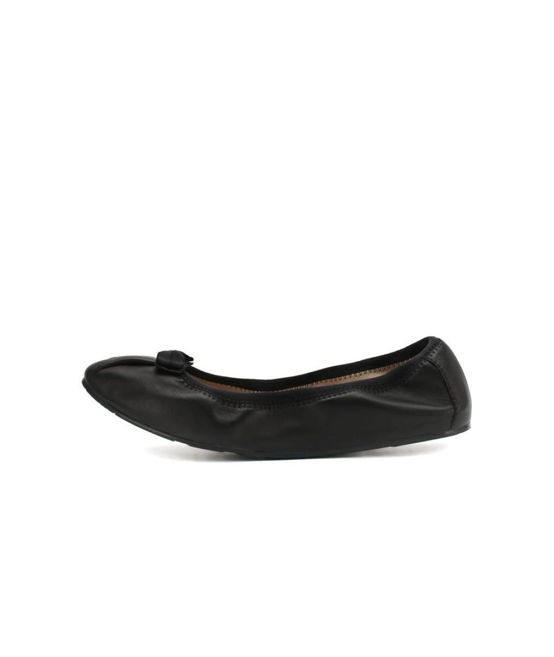 FERRAGAMO Черные кожаные балетки, фото 5