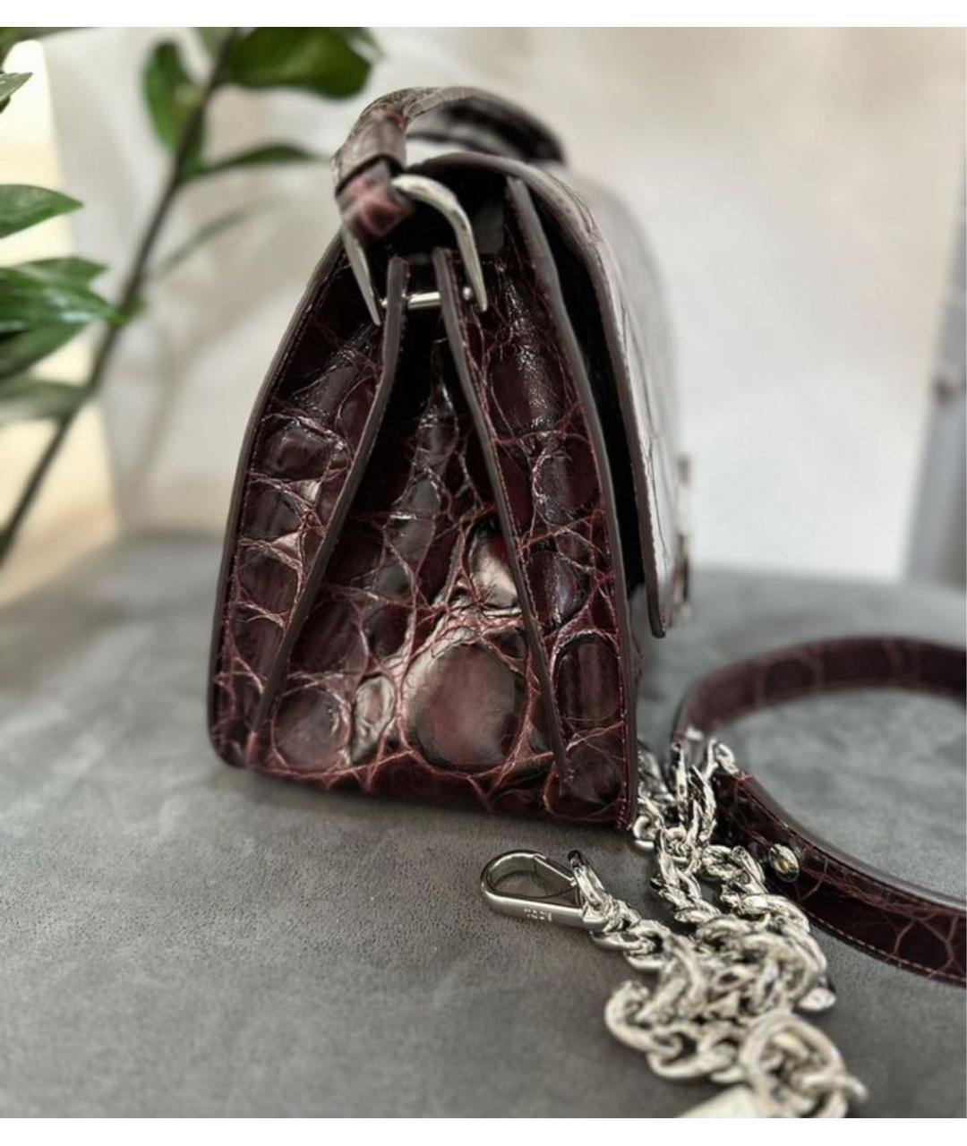 TOD'S Бордовая кожаная сумка через плечо, фото 2