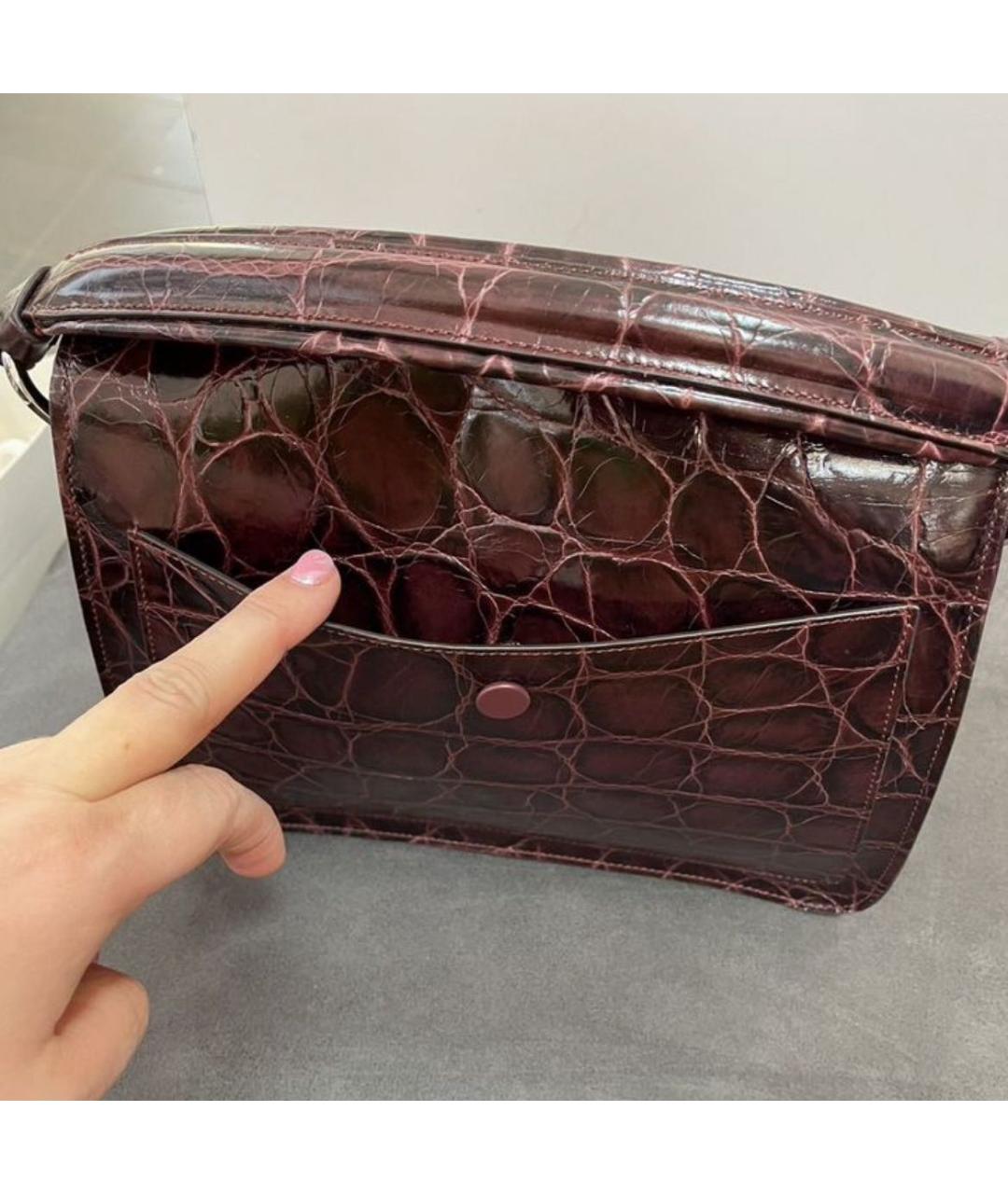 TOD'S Бордовая кожаная сумка через плечо, фото 3