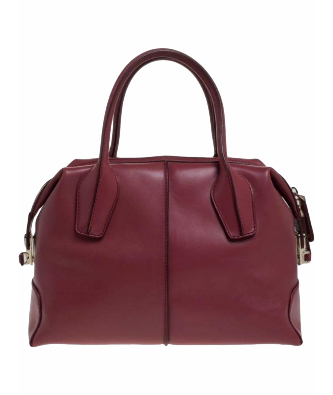 TOD'S Бордовая кожаная сумка тоут, фото 1