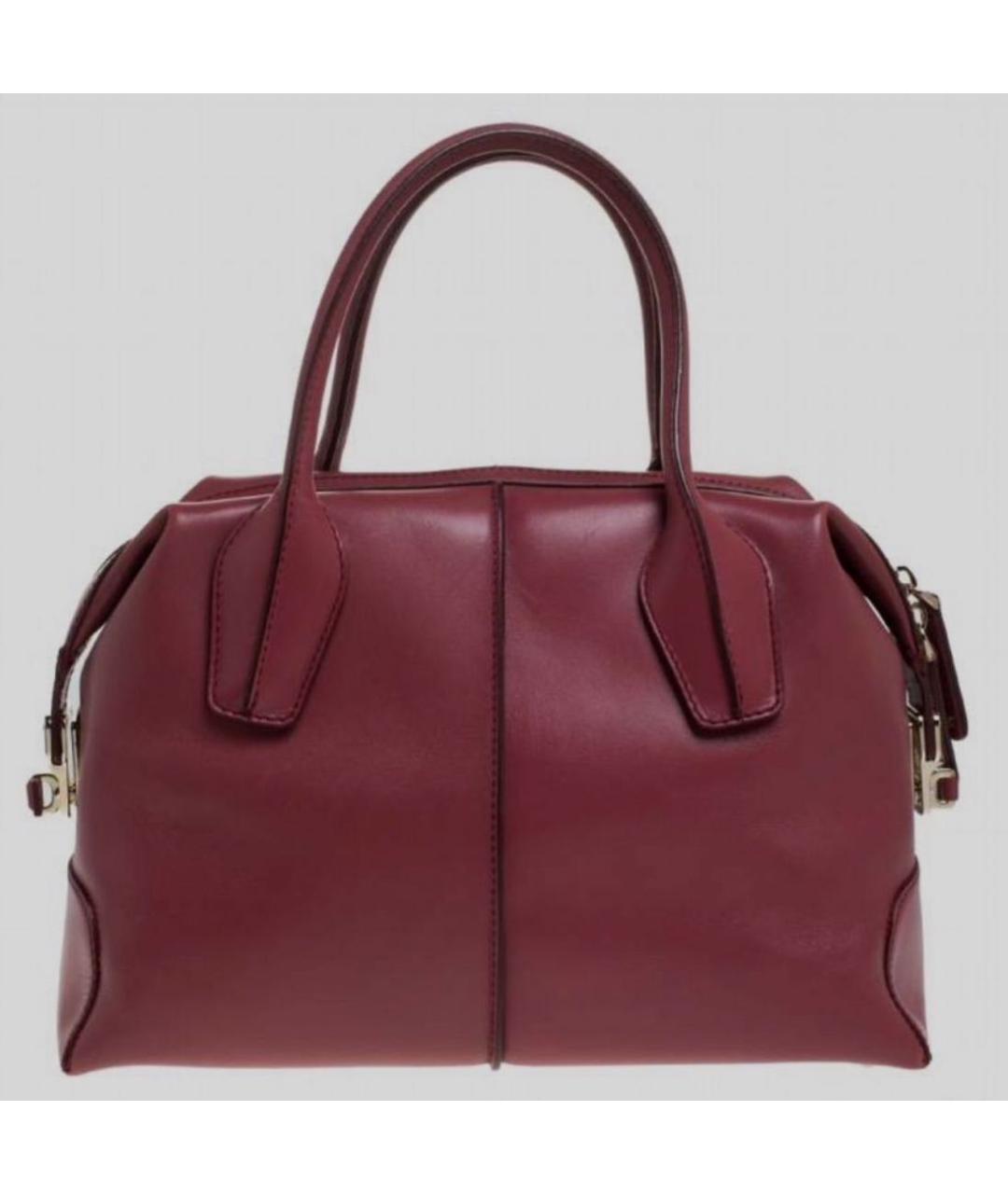 TOD'S Бордовая кожаная сумка тоут, фото 8