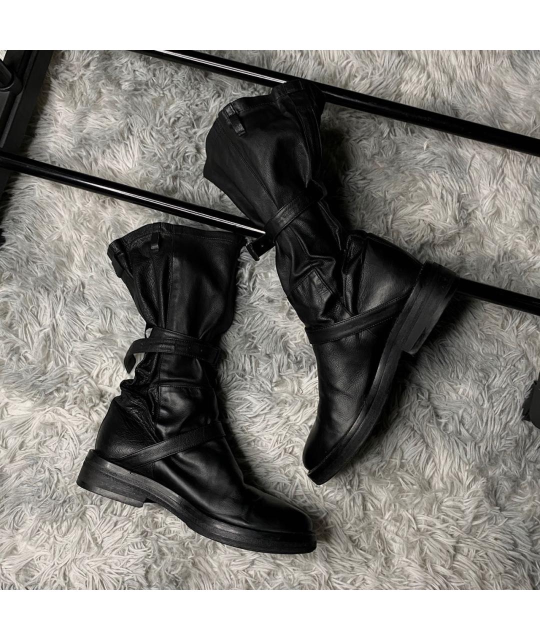 ANN DEMEULEMEESTER Черные кожаные ботинки, фото 9