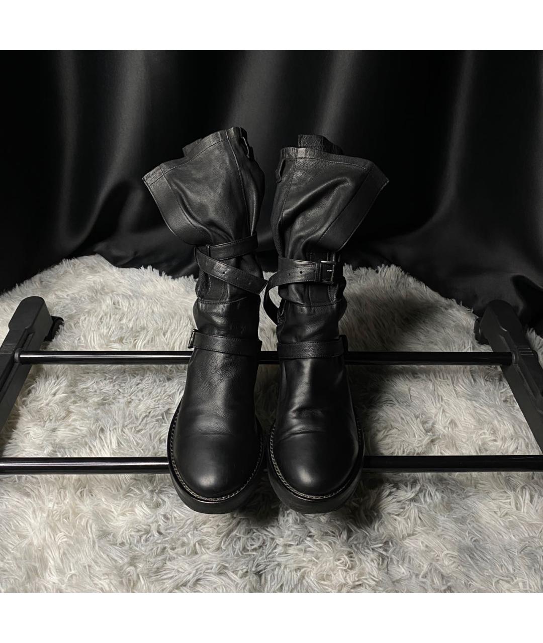 ANN DEMEULEMEESTER Черные кожаные ботинки, фото 2