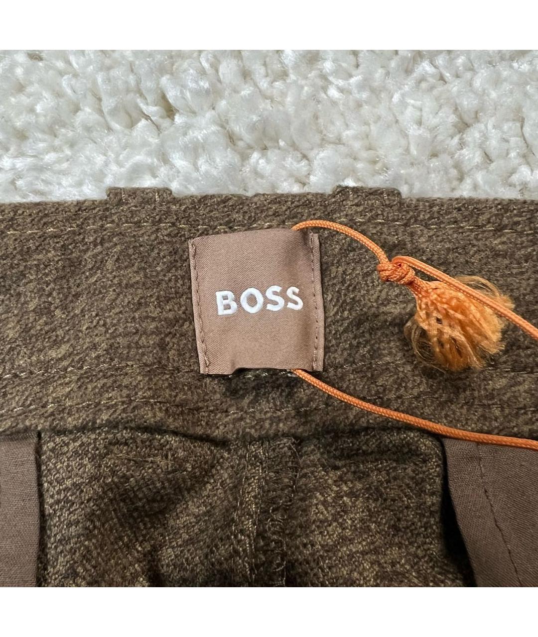 HUGO BOSS Коричневые вискозные брюки широкие, фото 6