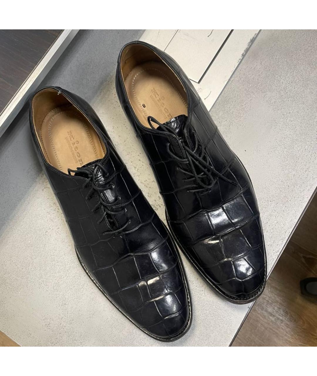 KITON Черные туфли из экзотической кожи, фото 2