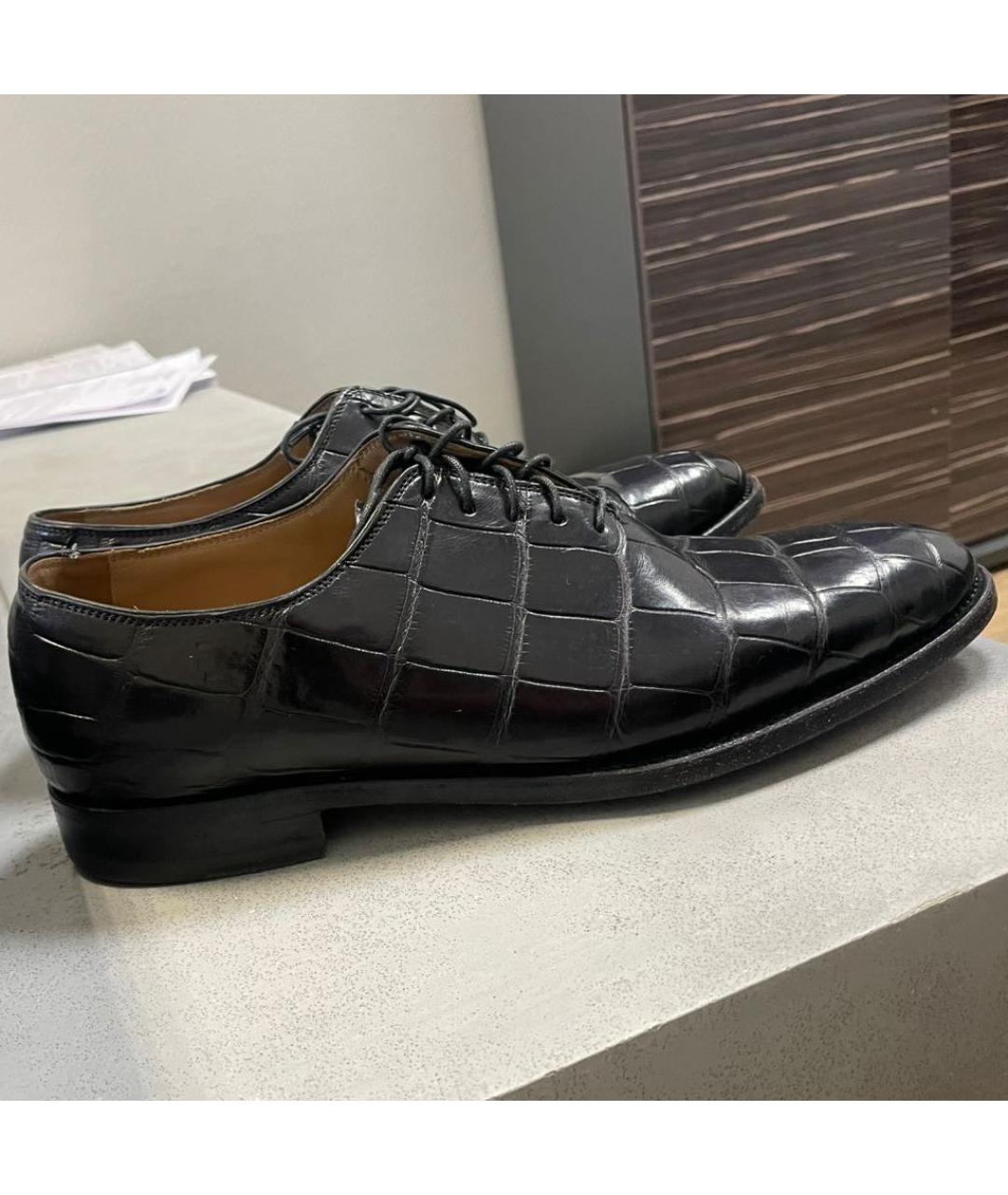 KITON Черные туфли из экзотической кожи, фото 5
