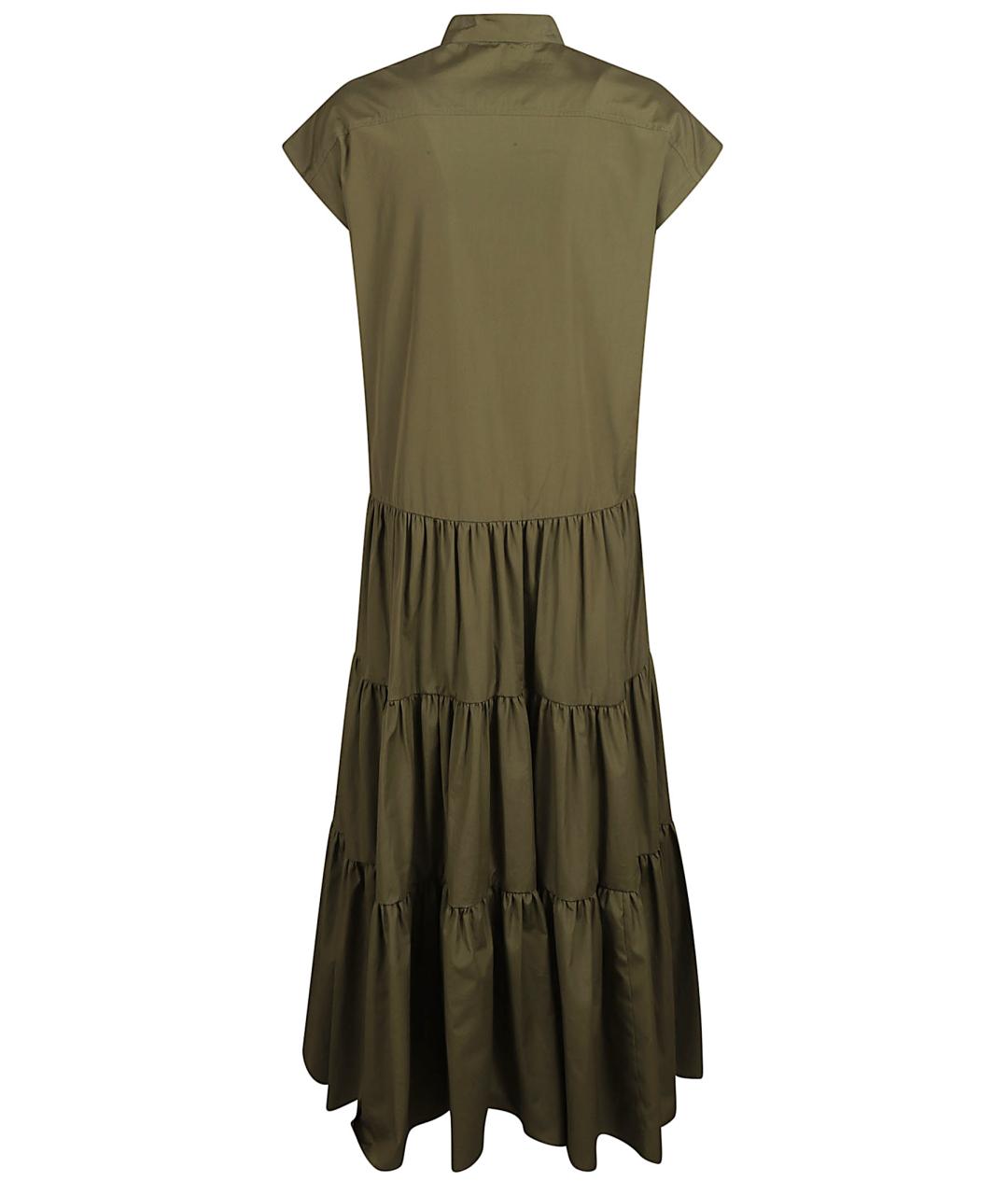 MAX MARA STUDIO Зеленые хлопковое платье, фото 3