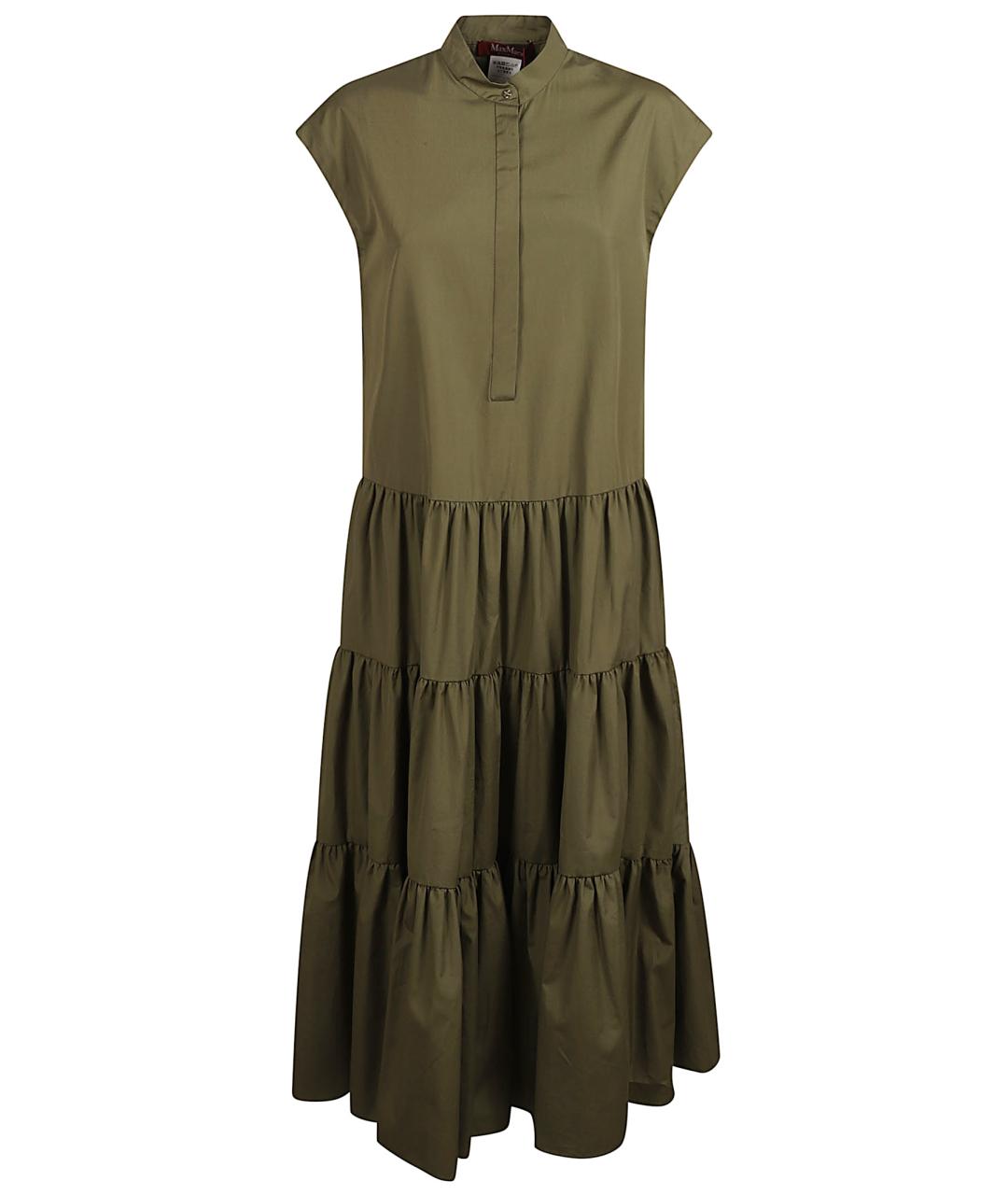 MAX MARA STUDIO Зеленые хлопковое платье, фото 1