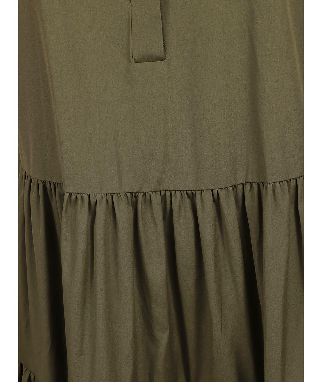 MAX MARA STUDIO Зеленые хлопковое платье, фото 2