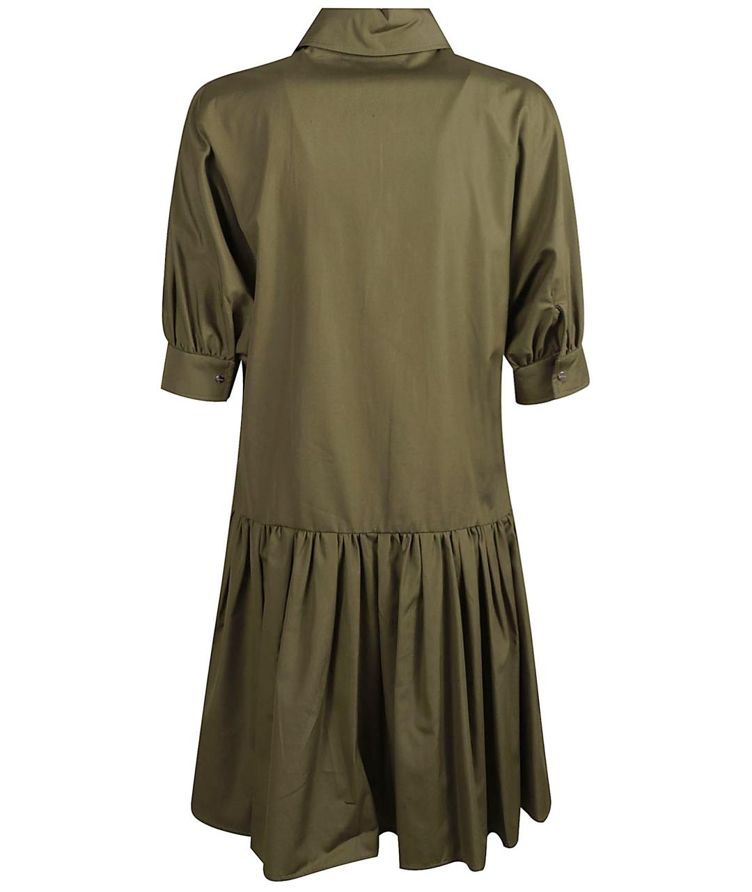 MAX MARA STUDIO Зеленые хлопковое платье, фото 3