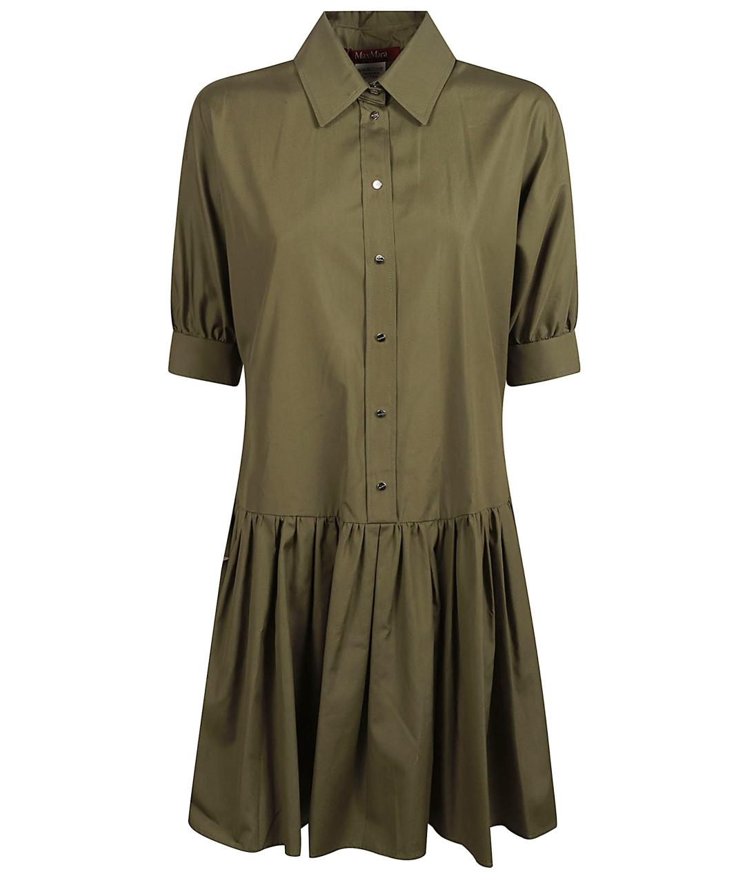 MAX MARA STUDIO Зеленые хлопковое платье, фото 1