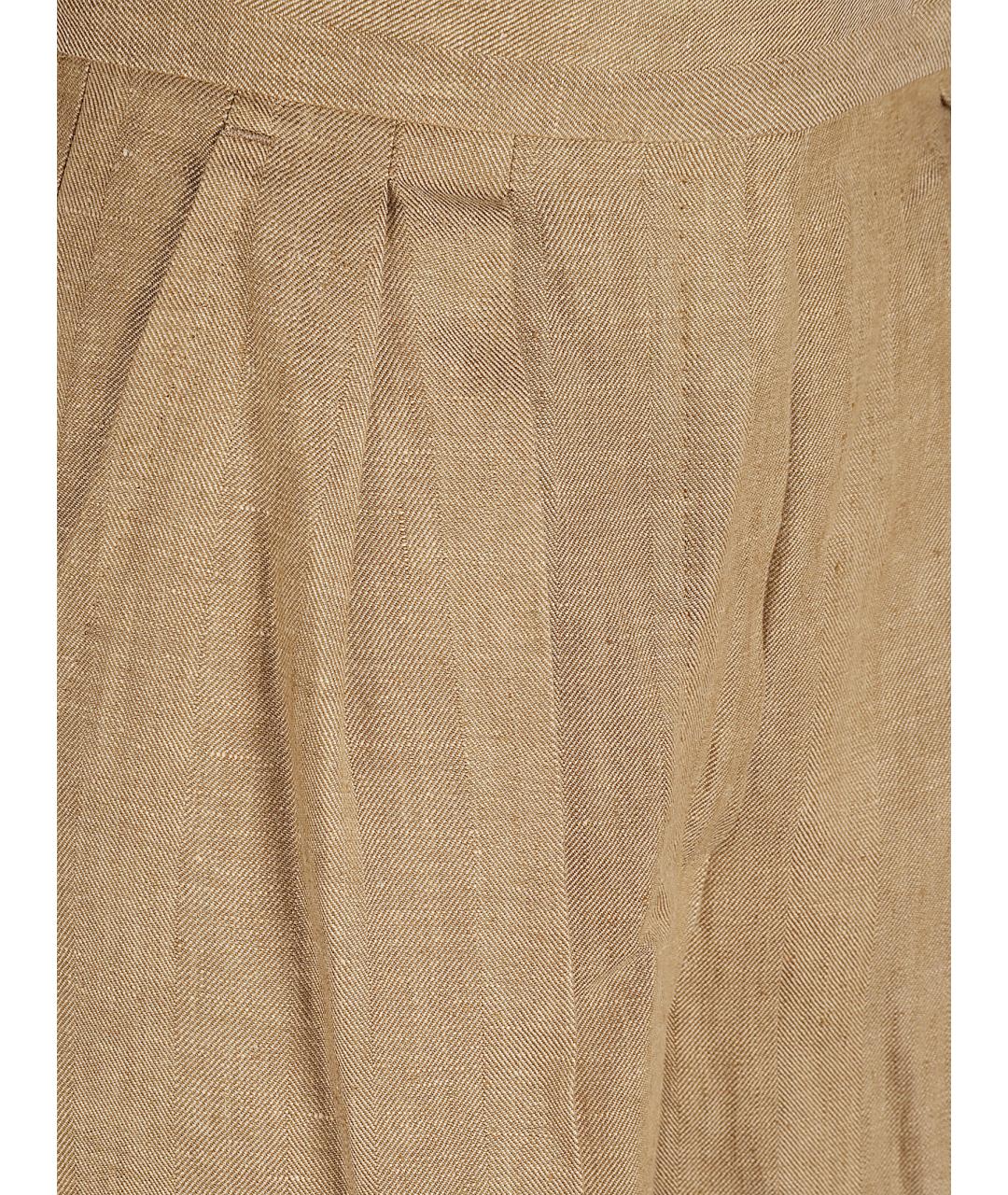 MAX MARA Бежевые льняные прямые брюки, фото 2