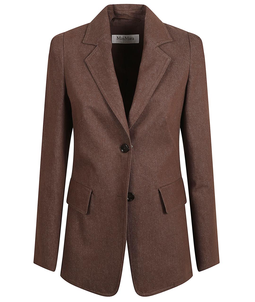 MAX MARA Коричневый хлопковый жакет/пиджак, фото 1
