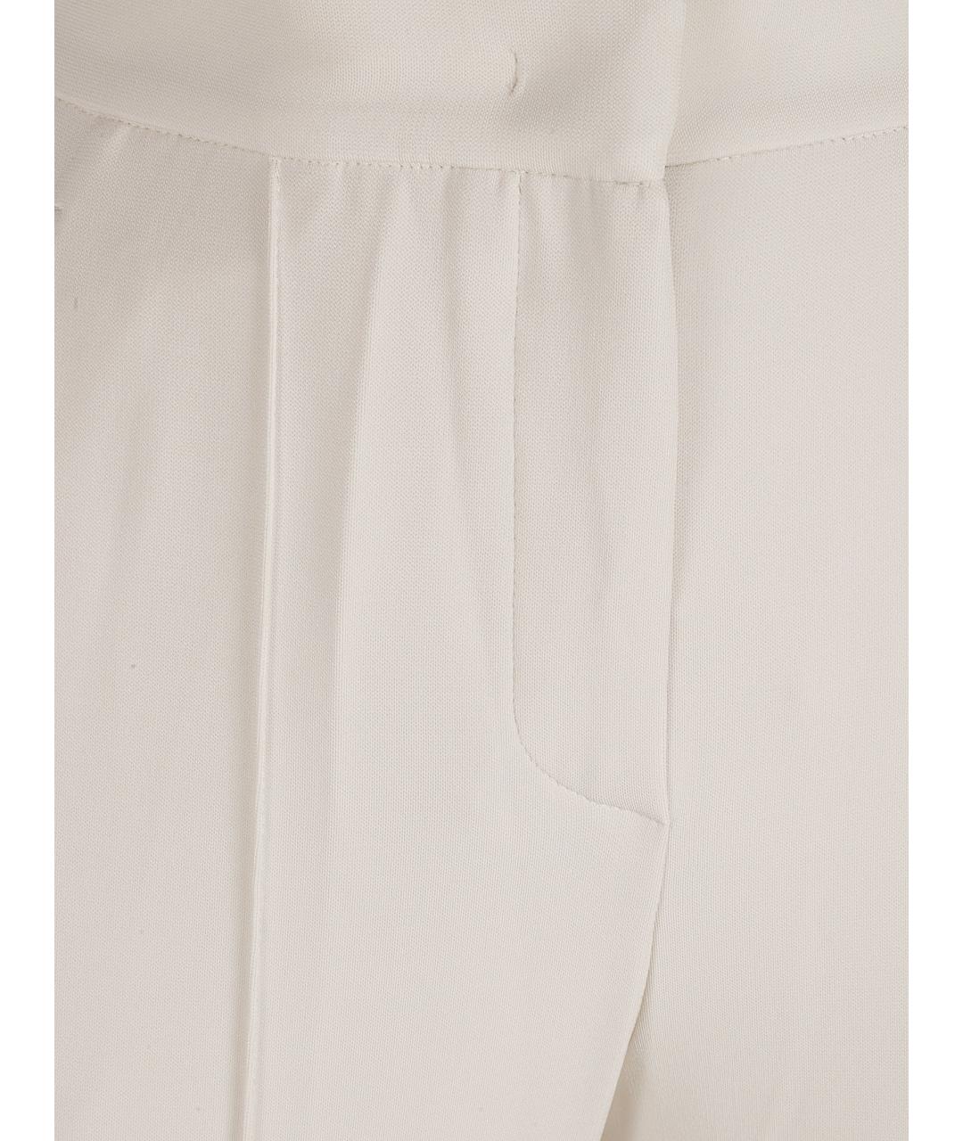 MAX MARA Белые вискозные прямые брюки, фото 2