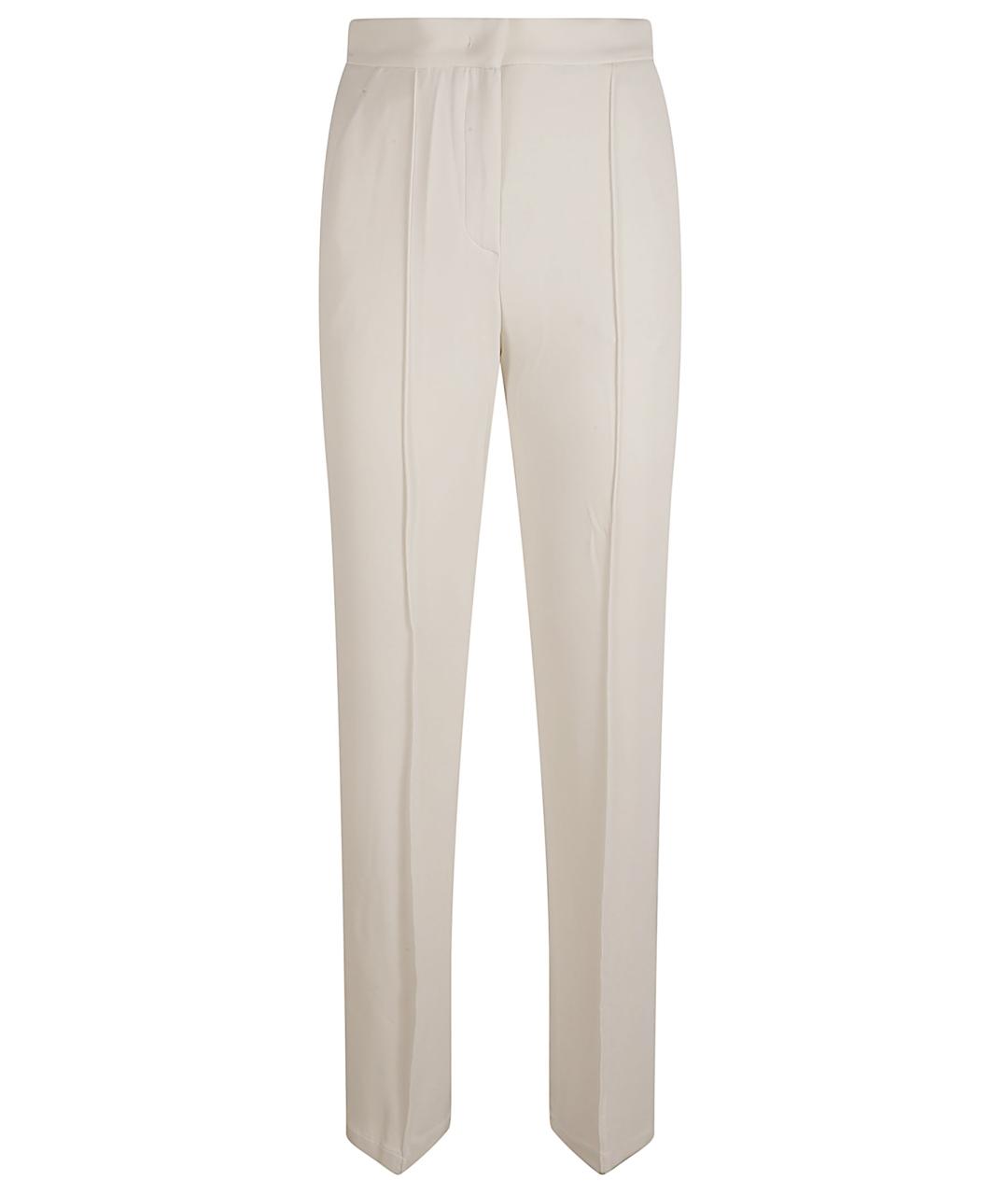 MAX MARA Белые вискозные прямые брюки, фото 1