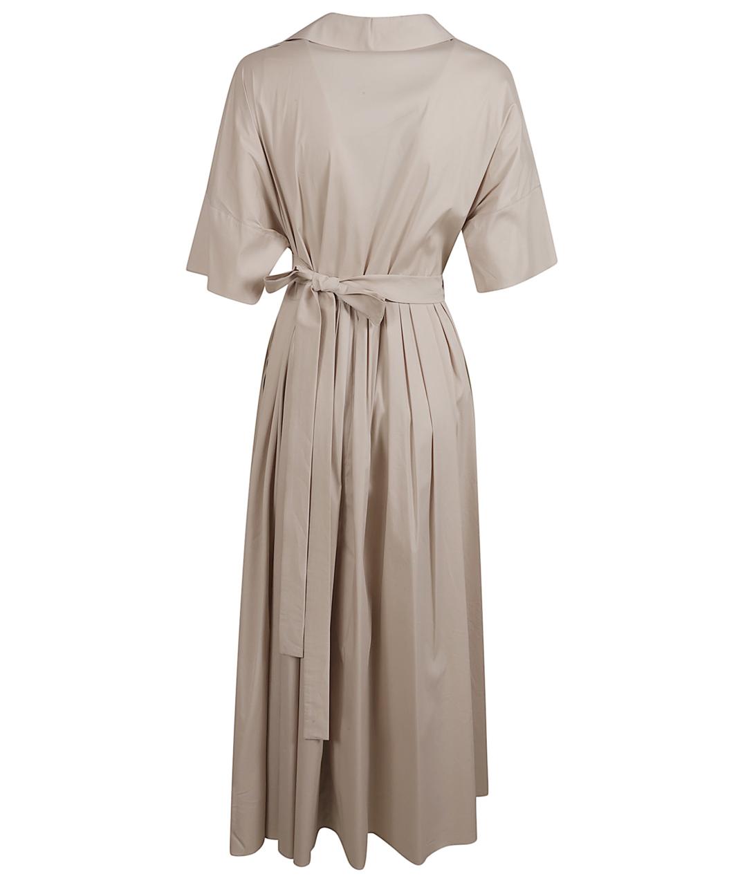 'S MAX MARA Бежевое хлопковое платье, фото 3
