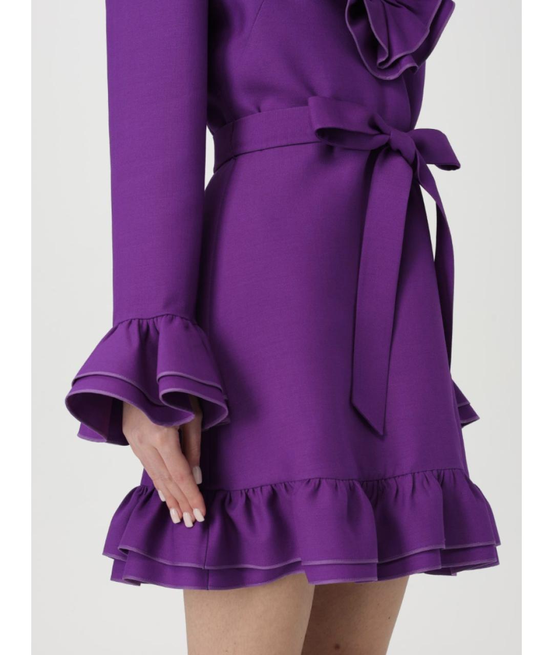 VALENTINO Фиолетовое шерстяное платье, фото 3