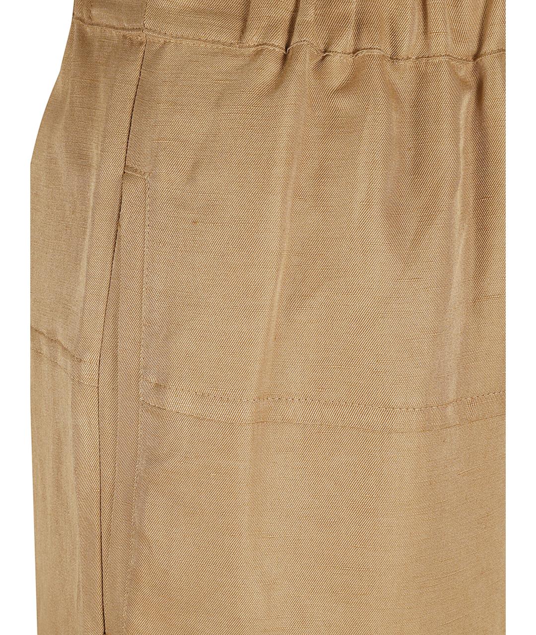MAX MARA Коричневые льняные прямые брюки, фото 2