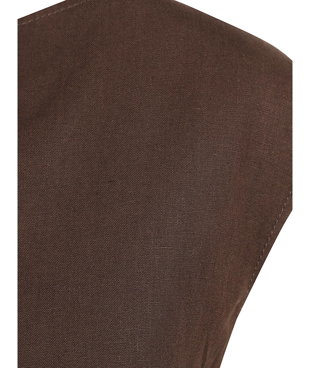 MAX MARA Коричневое льняное повседневное платье, фото 2