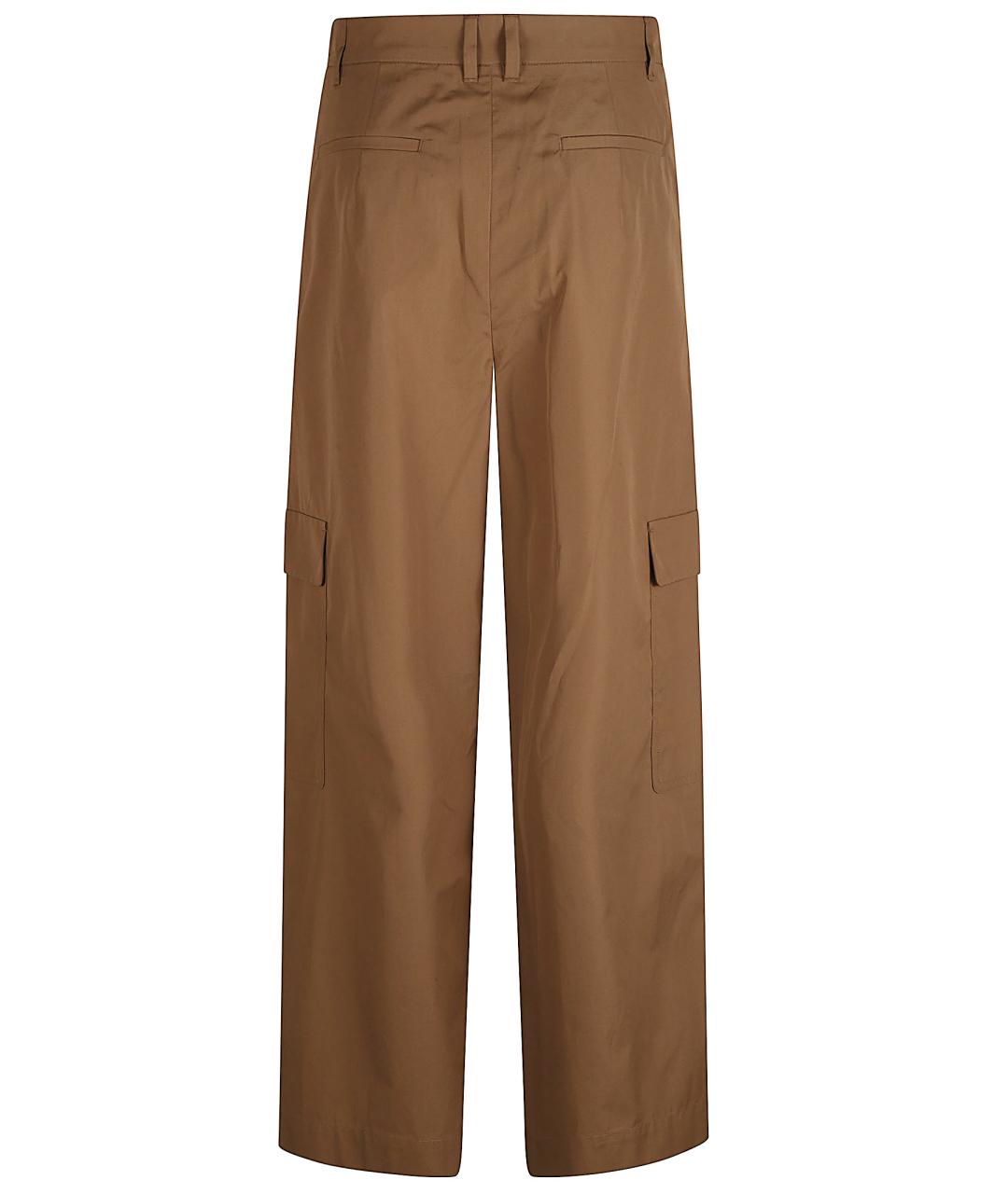 MAX MARA Коричневые хлопковые прямые брюки, фото 3