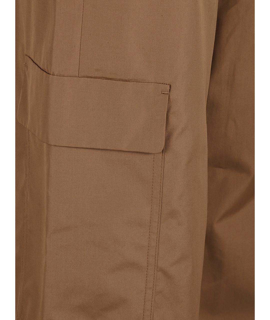 MAX MARA Коричневые хлопковые прямые брюки, фото 2