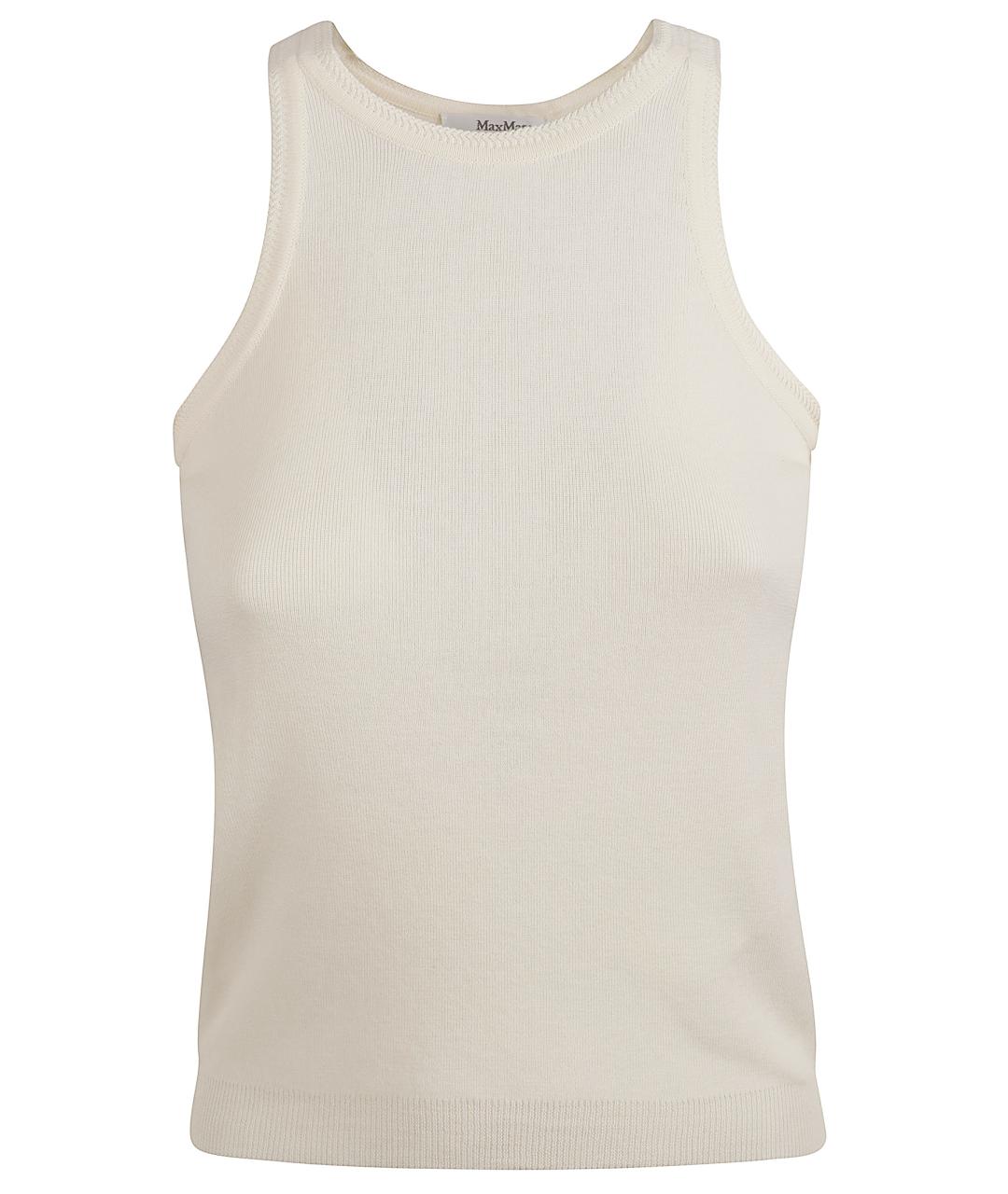 MAX MARA Белая хлопковая майка, фото 1