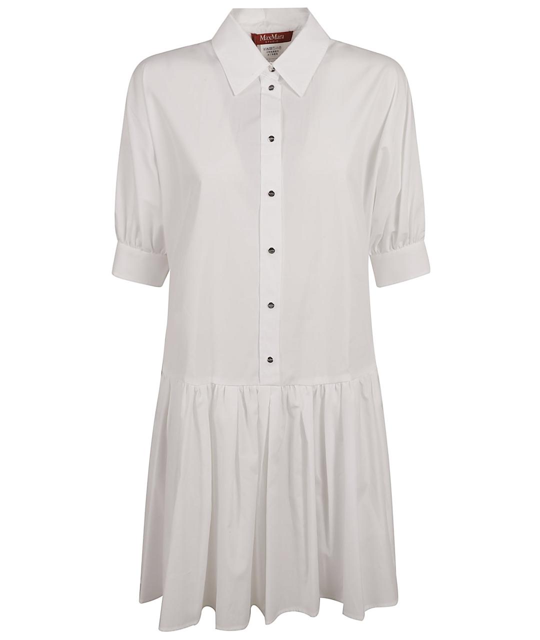 MAX MARA STUDIO Белое хлопковое повседневное платье, фото 1