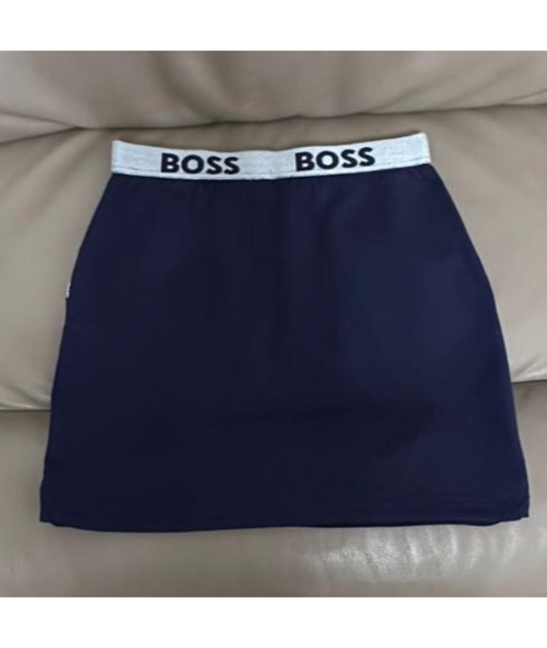 HUGO BOSS Темно-синяя вискозная юбка, фото 2