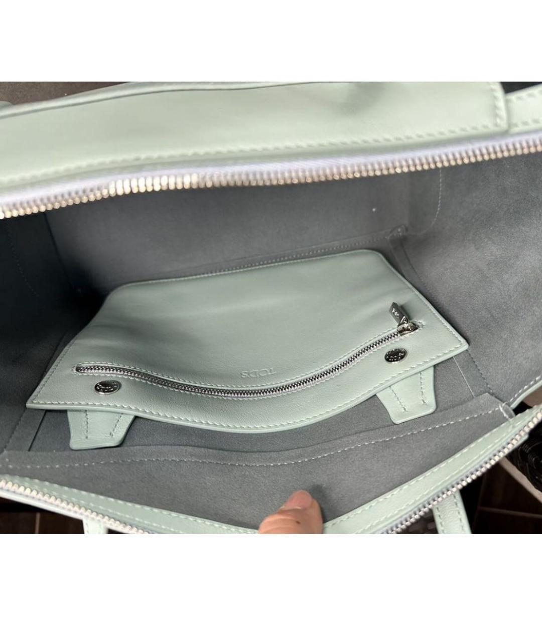 TOD'S Голубая кожаная сумка тоут, фото 4