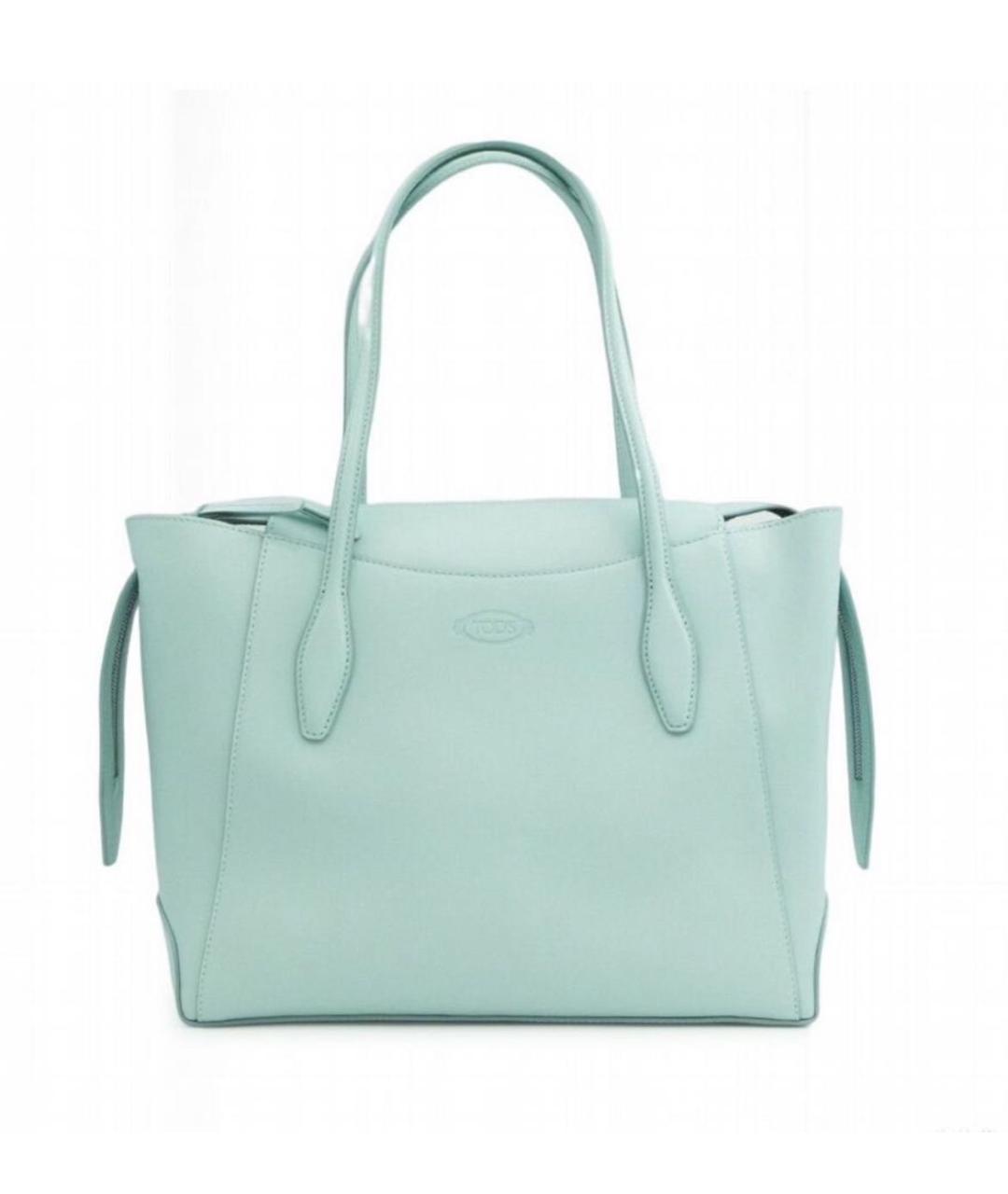 TOD'S Голубая кожаная сумка тоут, фото 1
