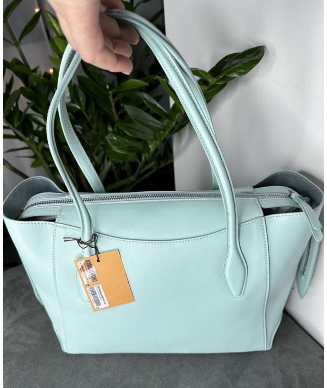 TOD'S Голубая кожаная сумка тоут, фото 3