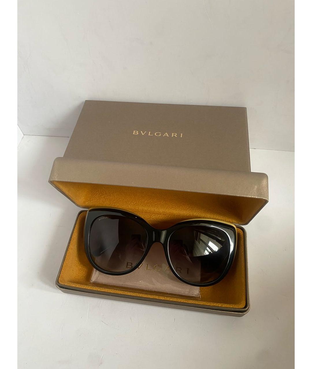 BVLGARI Коричневые пластиковые солнцезащитные очки, фото 5