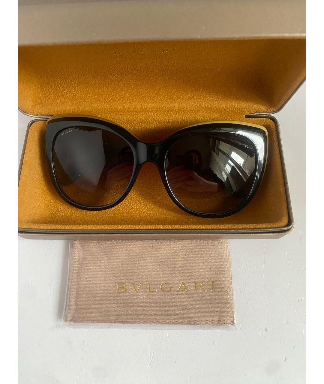 BVLGARI Коричневые пластиковые солнцезащитные очки, фото 8